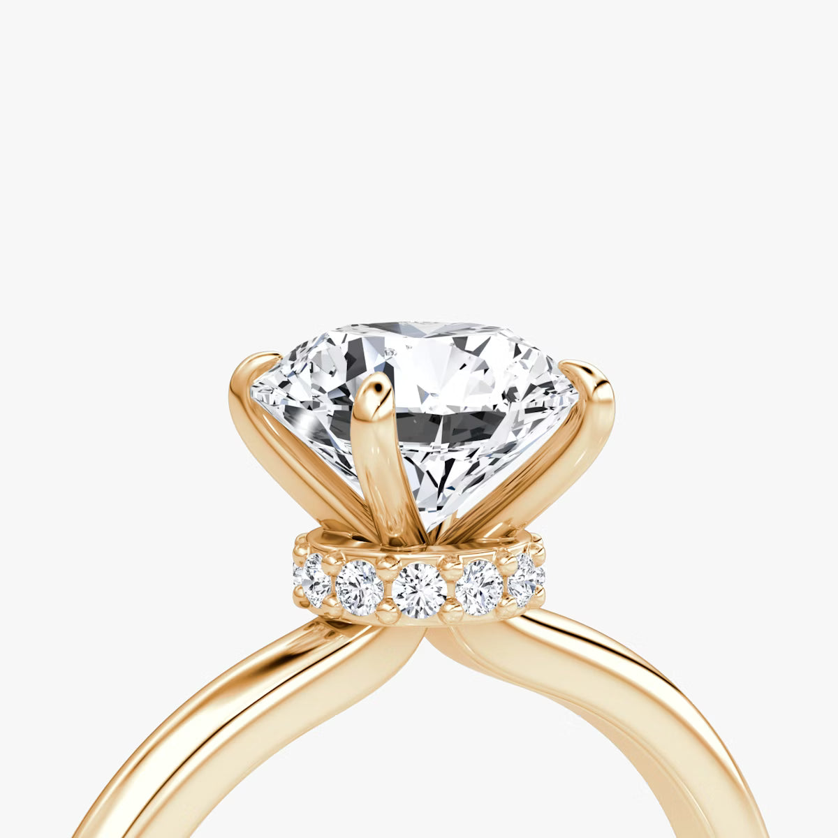 Round Secret Halo Diamond Ring
