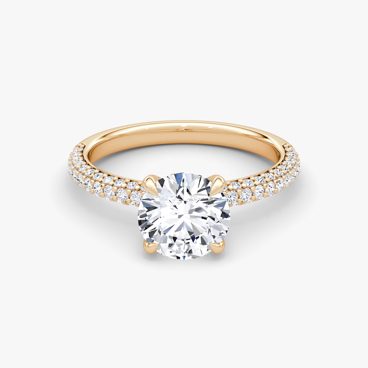 The Luxe Round Diamond Pavé Ring