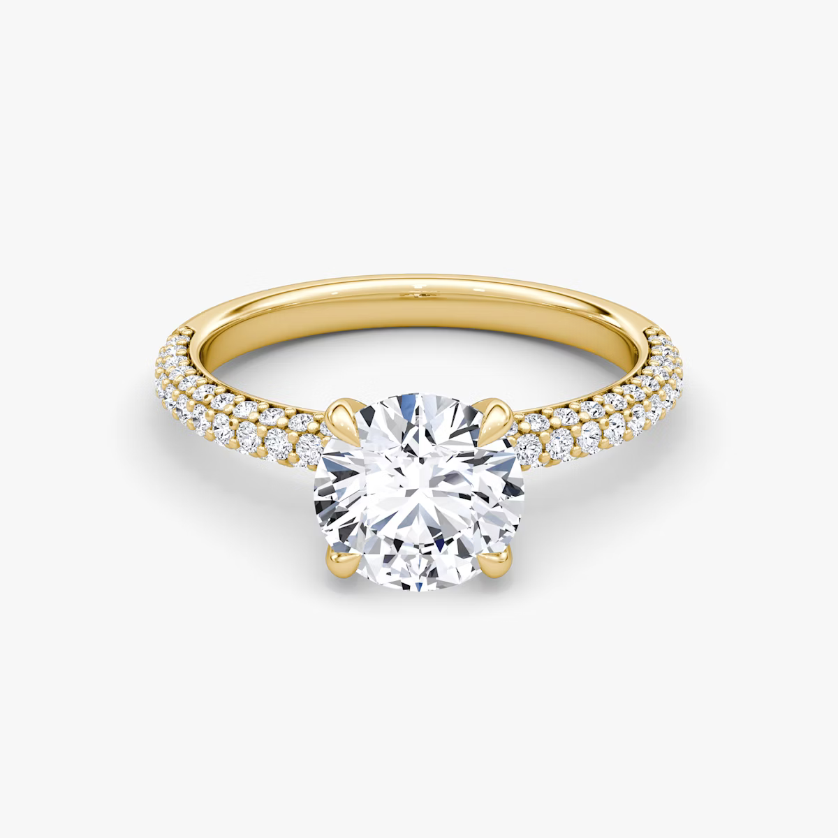 The Luxe Round Diamond Pavé Ring