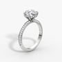 The Sculpted Round Hidden Halo Diamond Ring with Pavé Setting