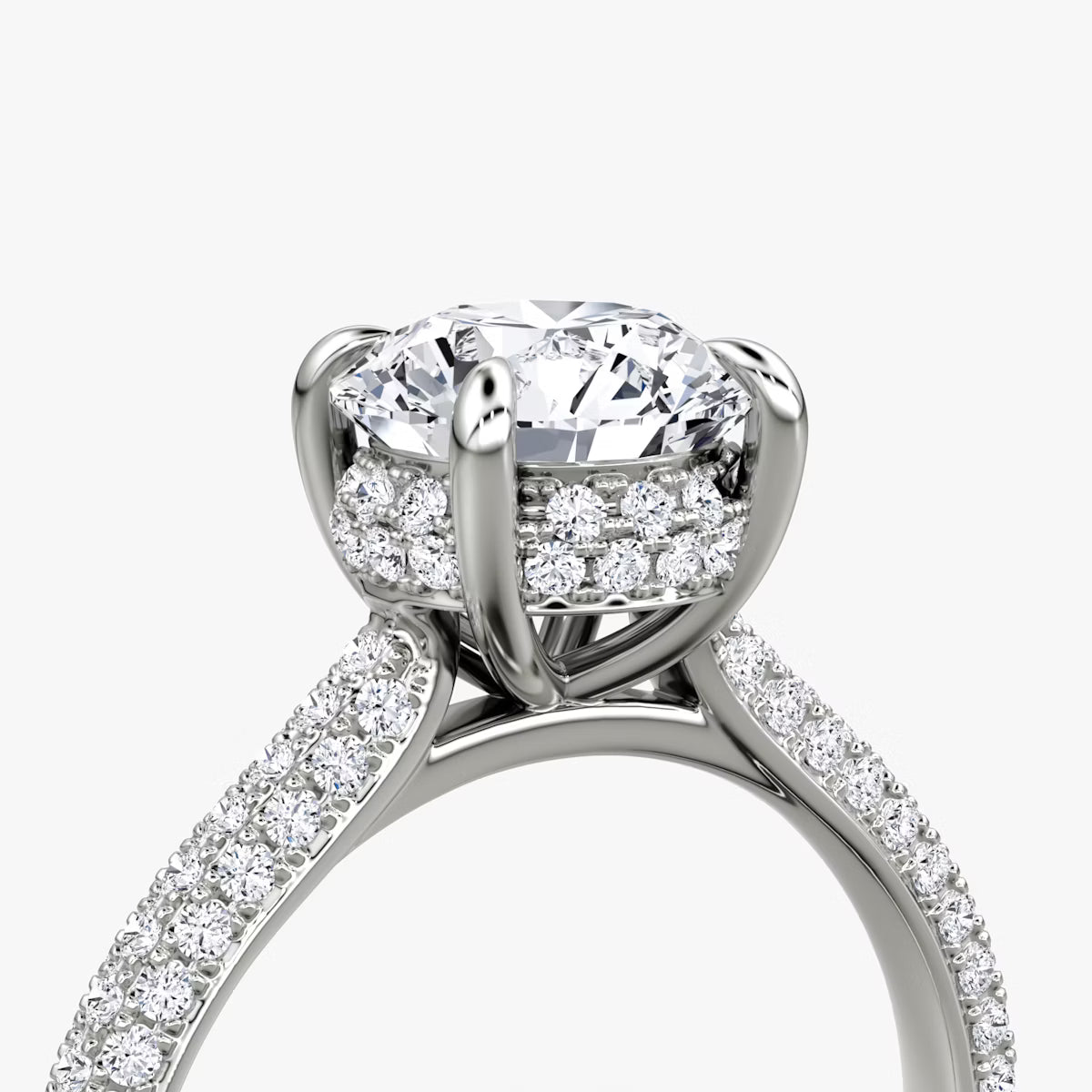 The Luxe Hidden Halo Pavé Round Diamond Ring