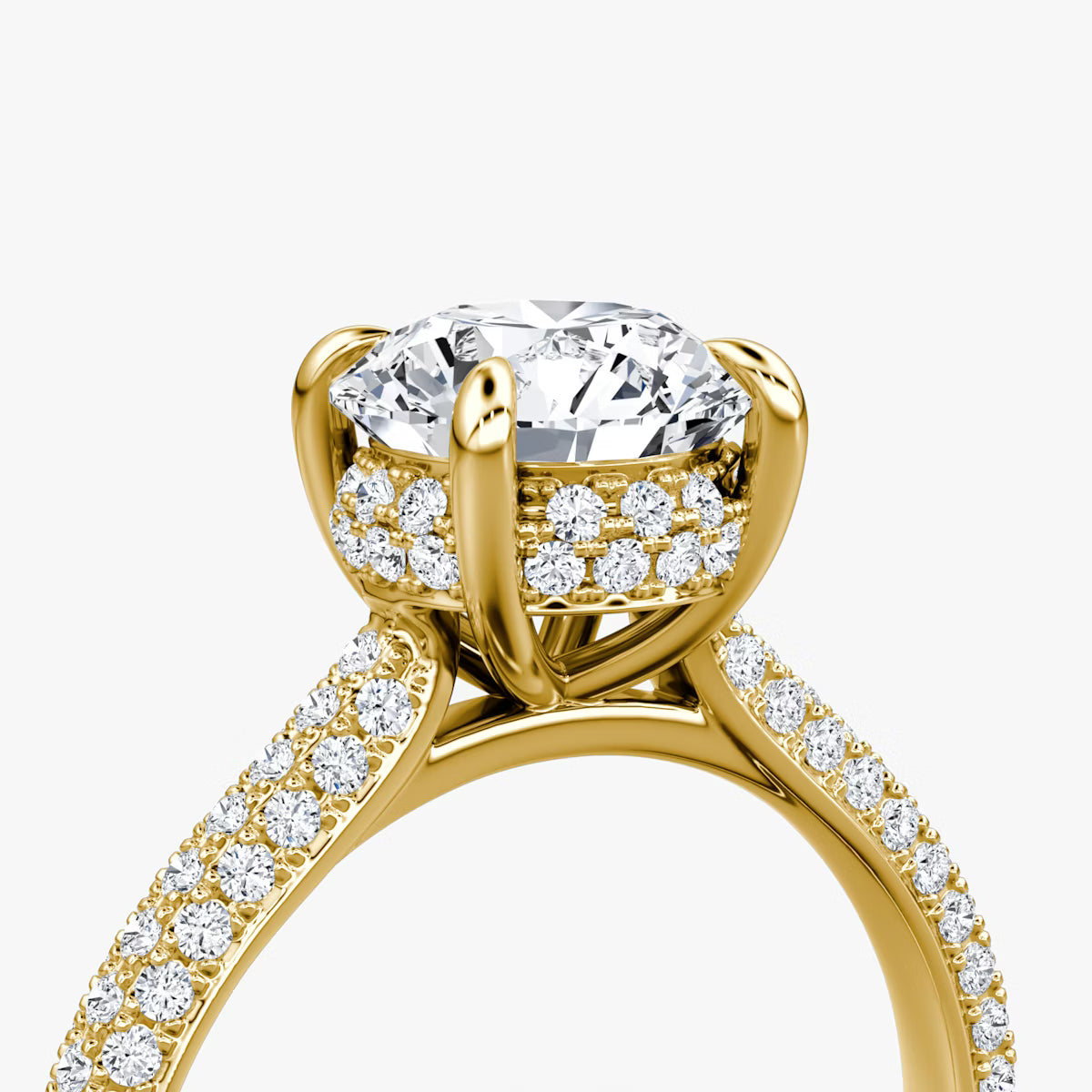The Luxe Hidden Halo Pavé Round Diamond Ring