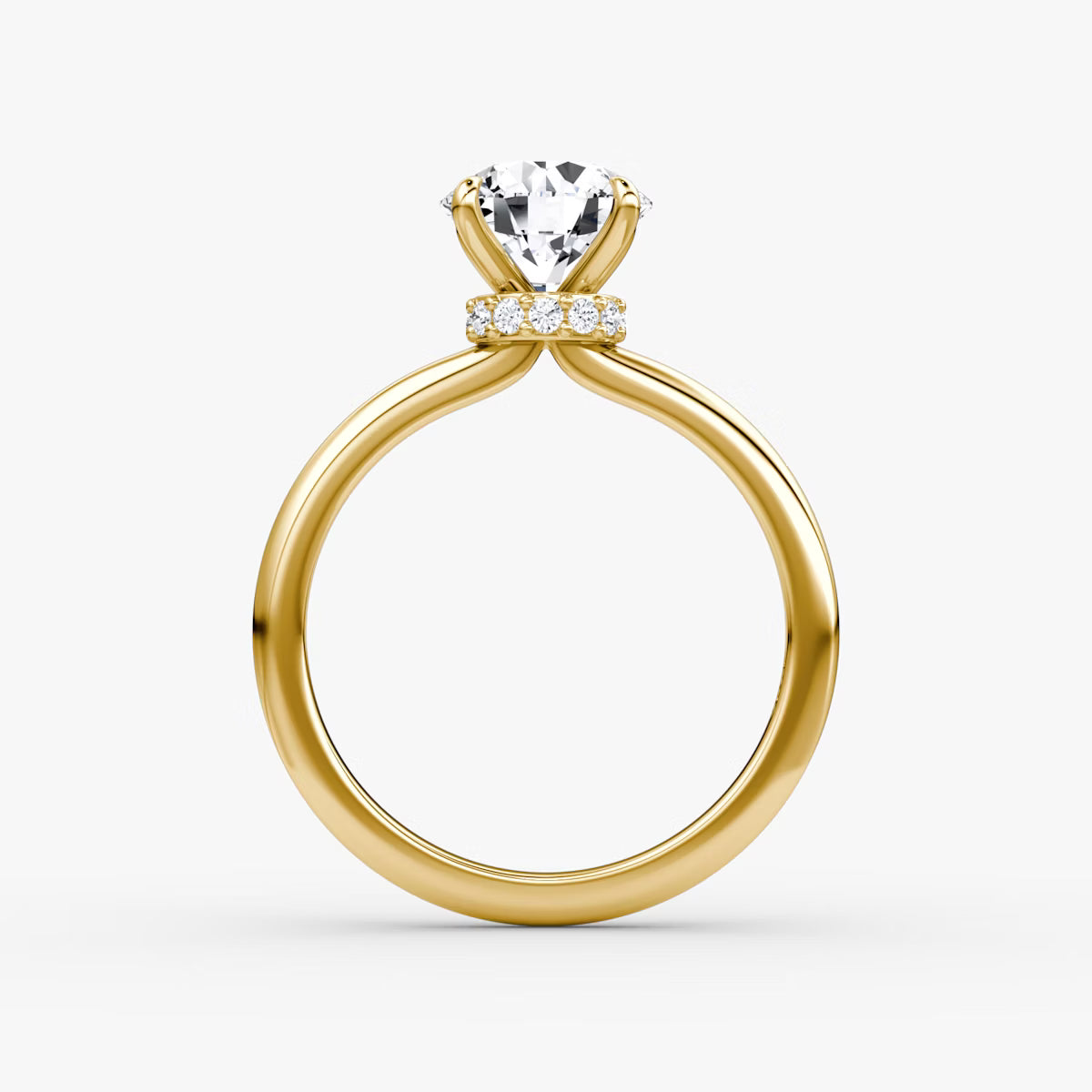 Round Secret Halo Diamond Ring