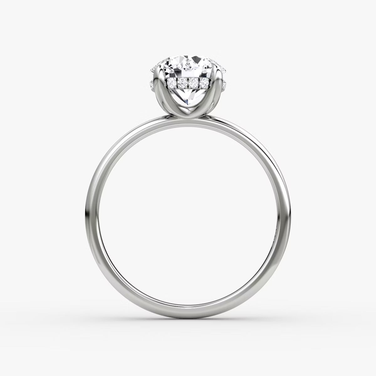 Round Hidden Halo Diamond Ring