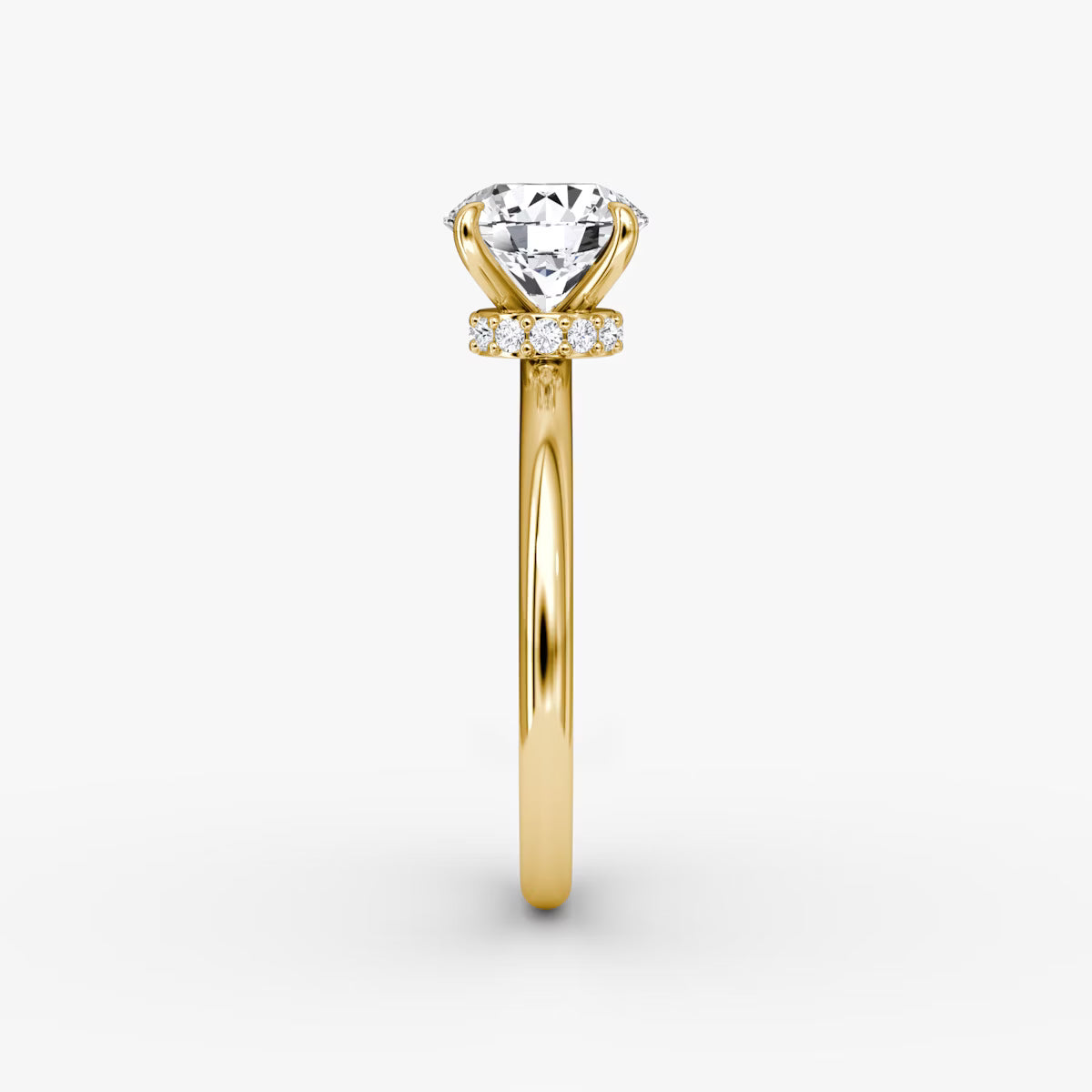 Round Secret Halo Diamond Ring
