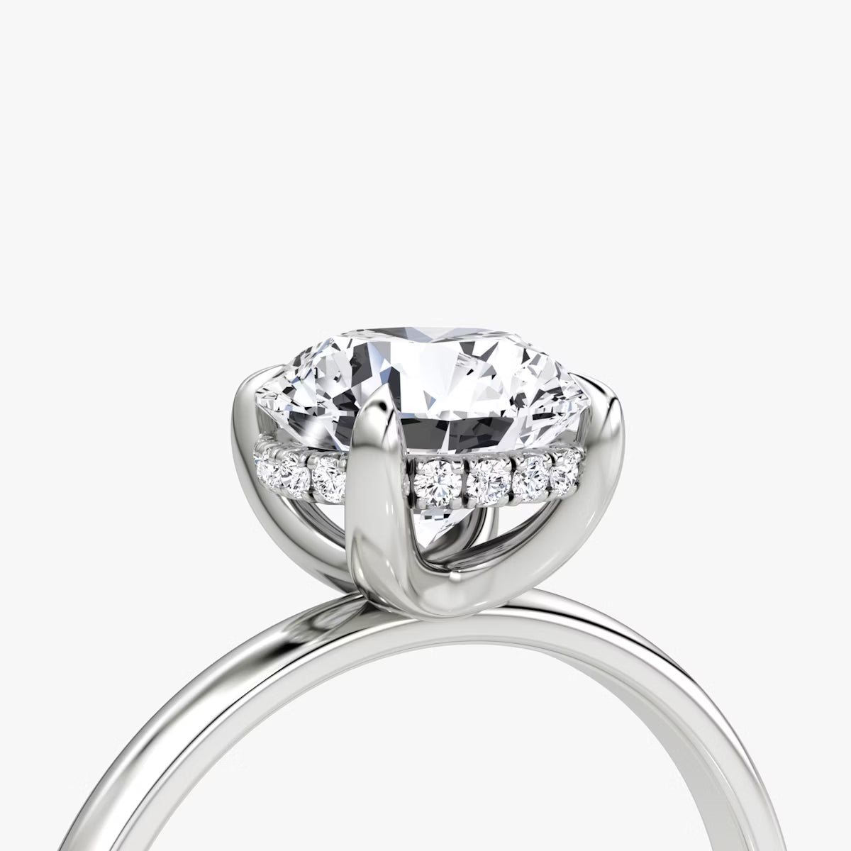Round Hidden Halo Diamond Ring