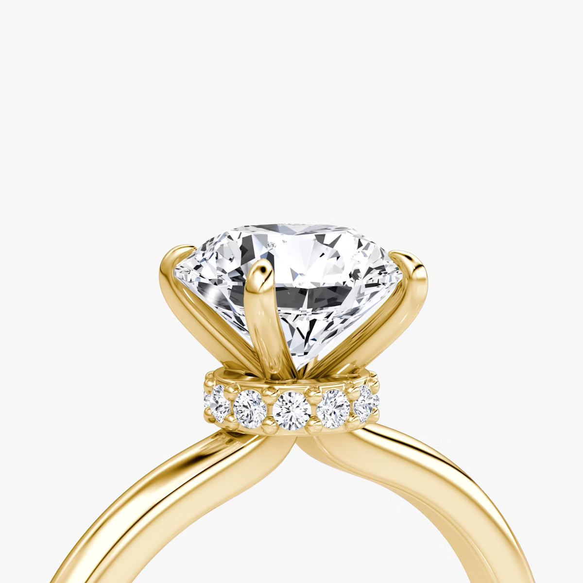Round Secret Halo Diamond Ring