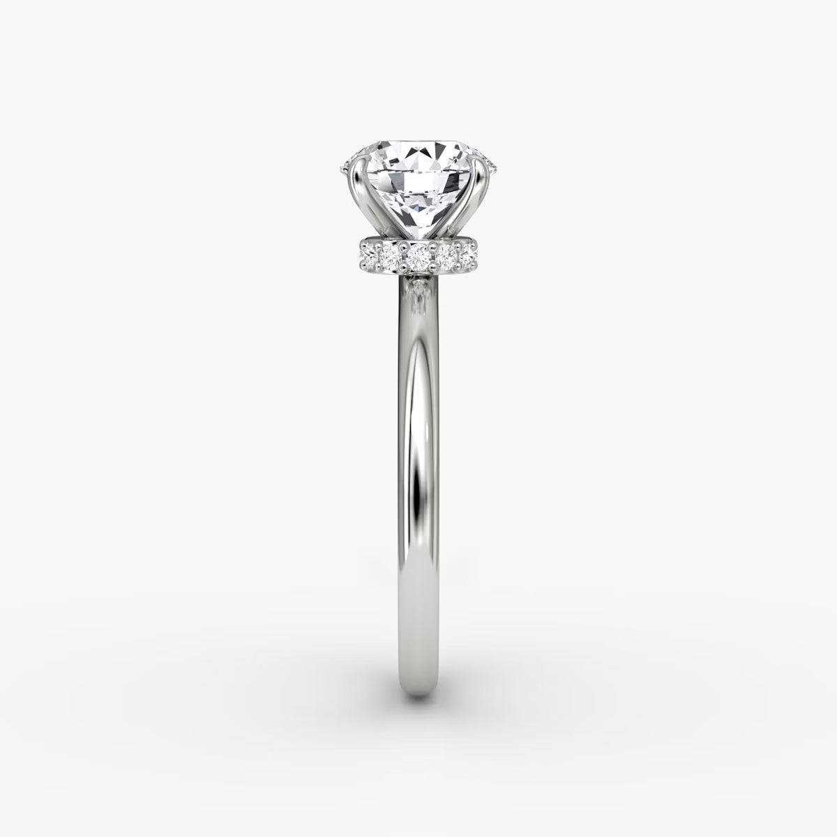 Round Secret Halo Diamond Ring