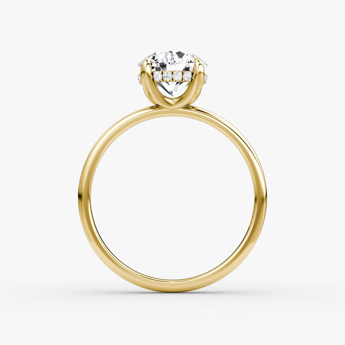 Round Hidden Halo Diamond Ring