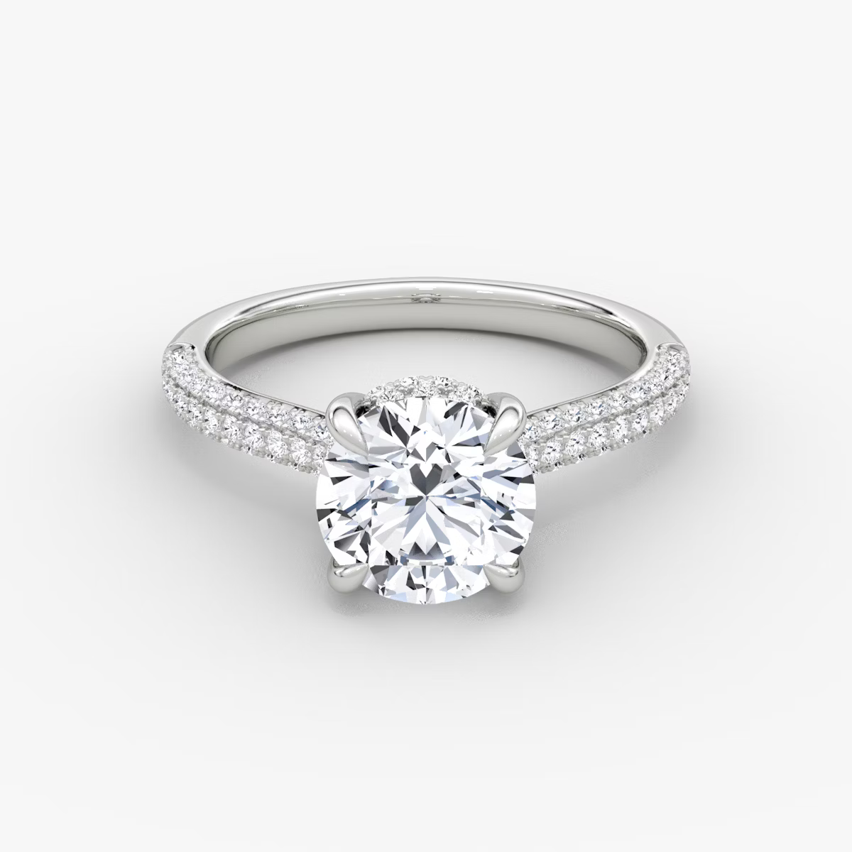 The Luxe Hidden Halo Pavé Round Diamond Ring