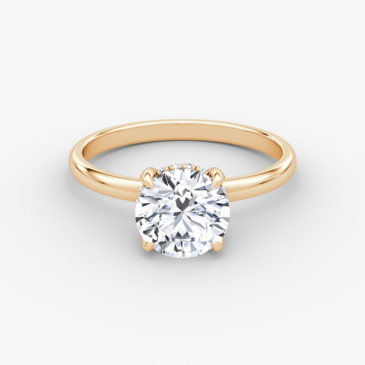 Round Hidden Halo Diamond Ring