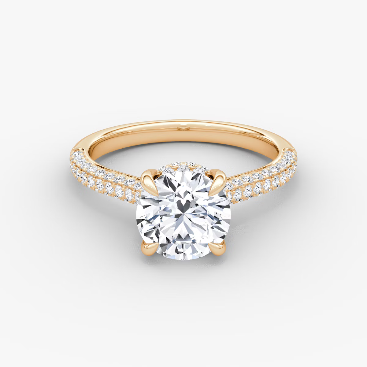 The Luxe Hidden Halo Pavé Round Diamond Ring
