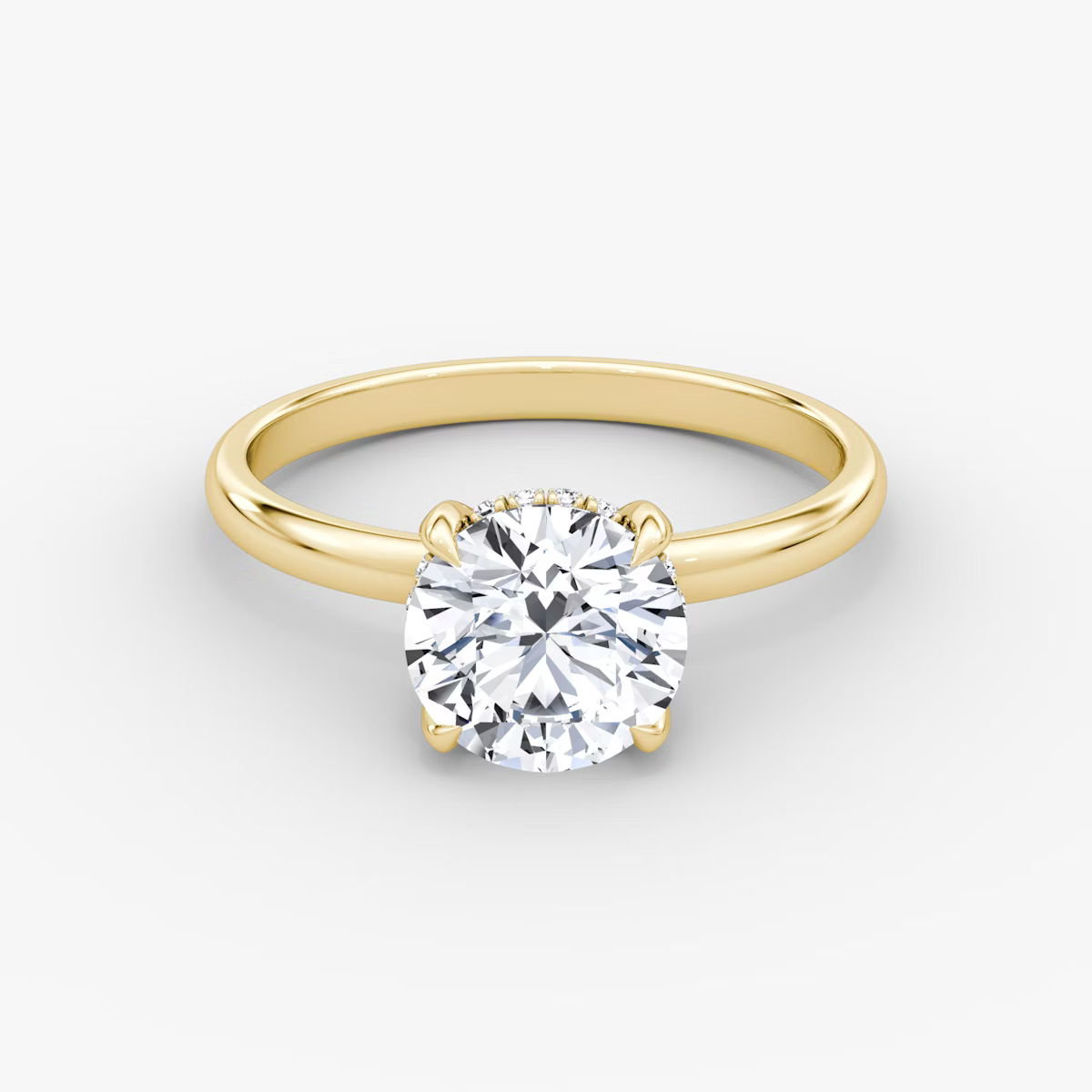 Round Secret Halo Diamond Ring