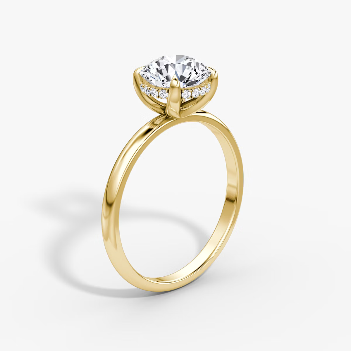 Round Hidden Halo Diamond Ring