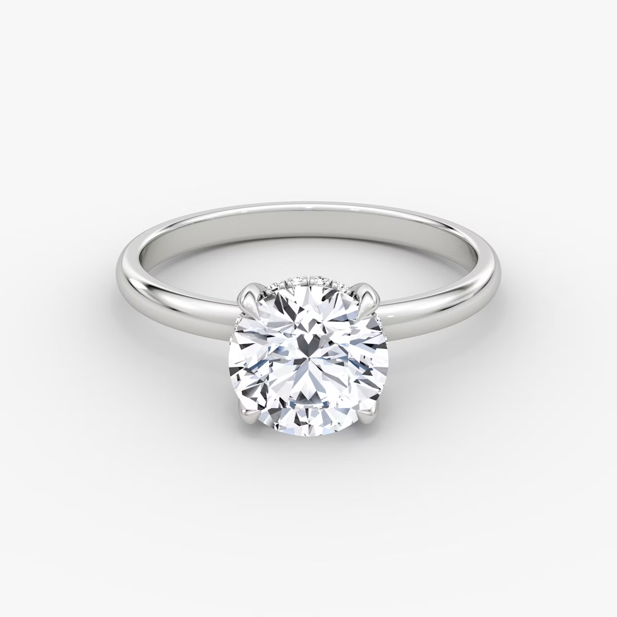Round Hidden Halo Diamond Ring