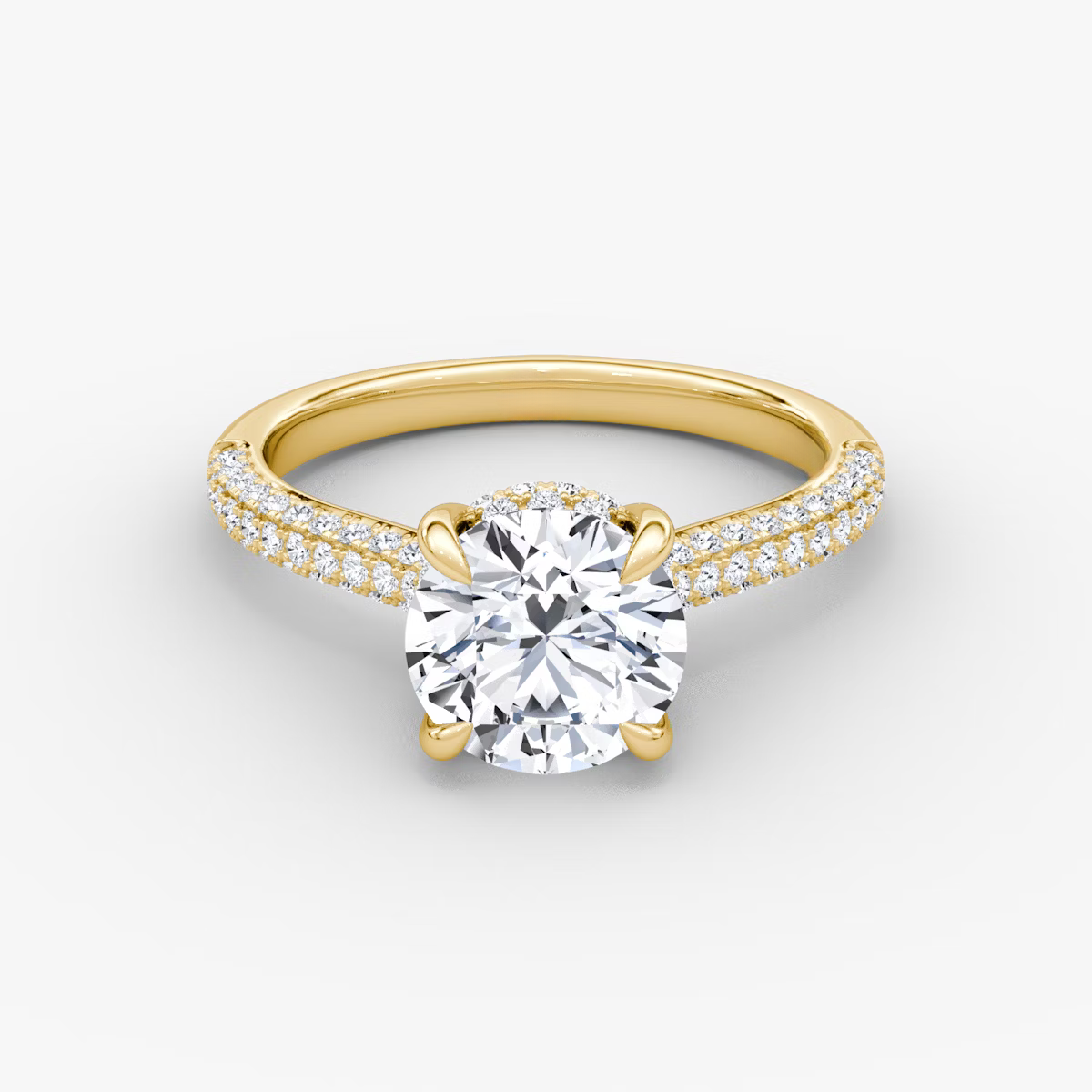 The Luxe Hidden Halo Pavé Round Diamond Ring