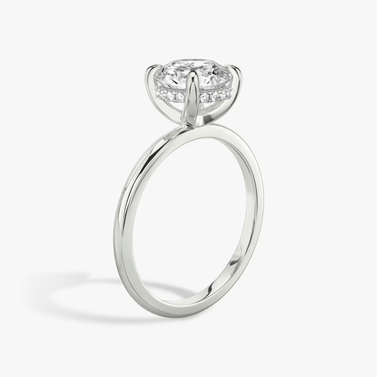Round Hidden Halo Diamond Ring