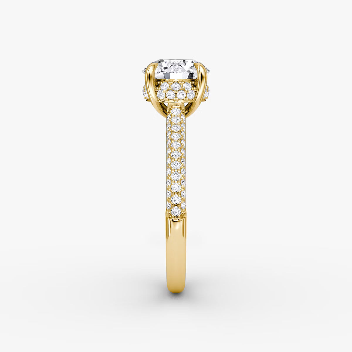 The Luxe Hidden Halo Pavé Round Diamond Ring