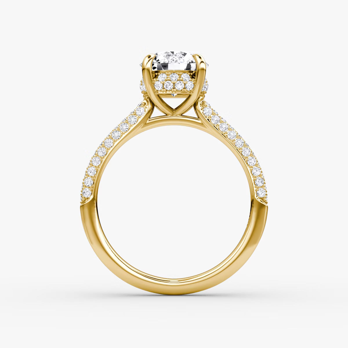 The Luxe Hidden Halo Pavé Round Diamond Ring