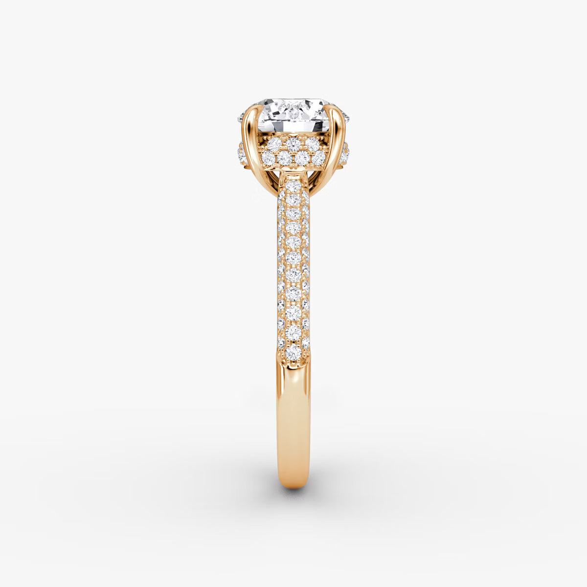 The Luxe Hidden Halo Pavé Round Diamond Ring