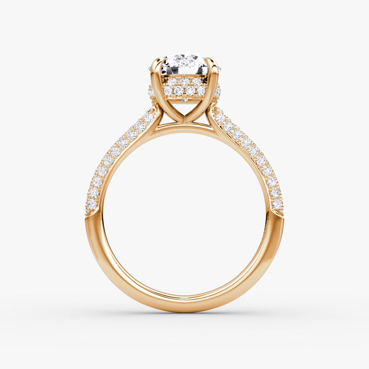 The Luxe Hidden Halo Pavé Round Diamond Ring