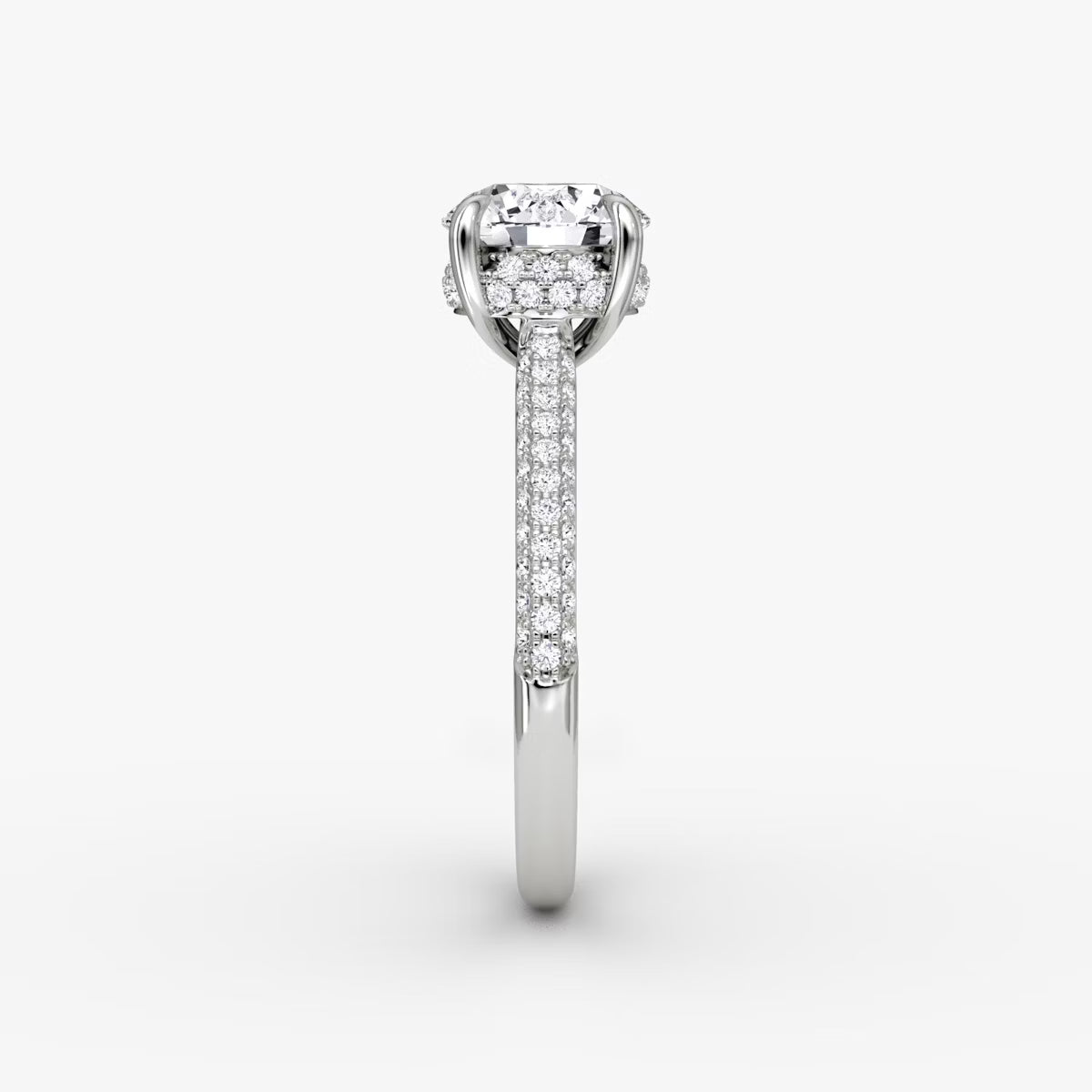 The Luxe Hidden Halo Pavé Round Diamond Ring