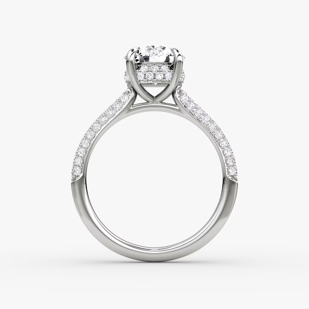 The Luxe Hidden Halo Pavé Round Diamond Ring