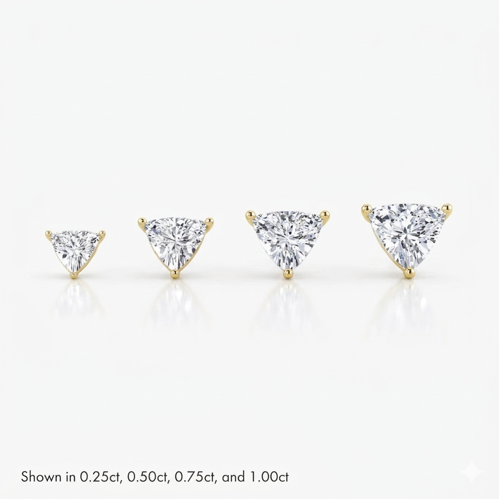 Lab Diamond Trillion Solitaire Stud Earrings