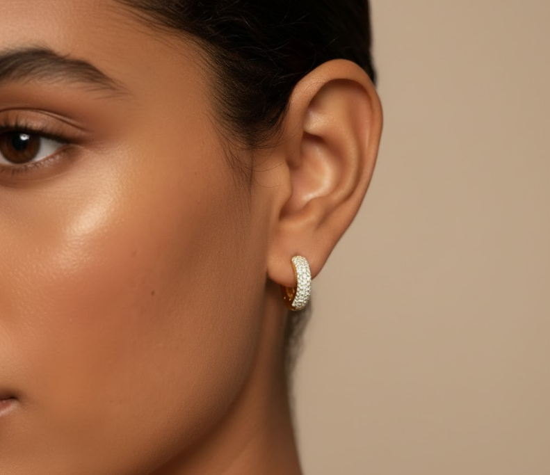 Lab Diamond Huggie Earrings