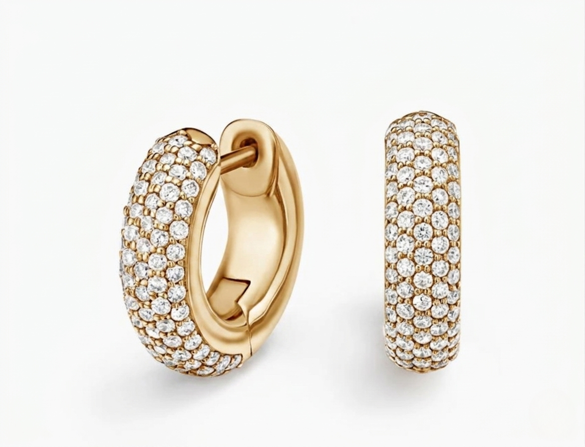 Lab Diamond Huggie Earrings
